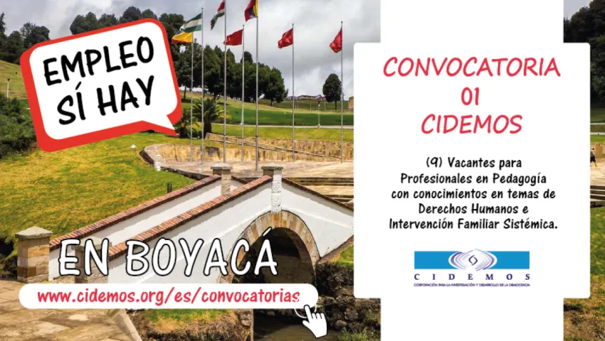 blog Convocatoria No. 01 en Boyacá | Vacantes para Profesionales en Pedagogía con conocimientos en DDHH e intervención familiar