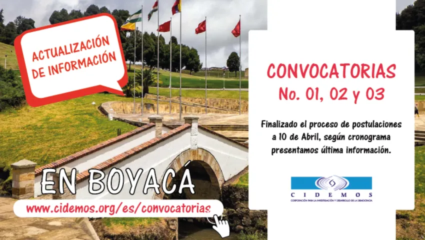 blog Actualización de información sobre Convocatorias No. 01, 02 y 03 Sede Boyacá