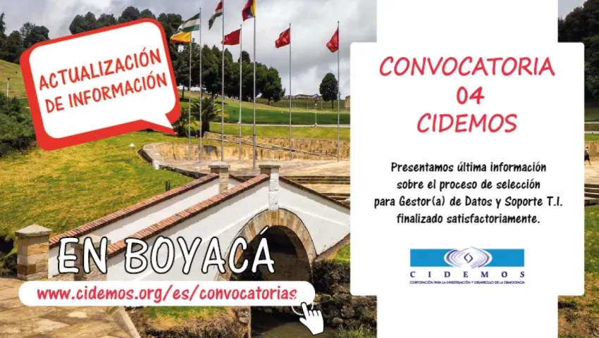 blog Actualización de información sobre Convocatoria No. 04 Sede Boyacá