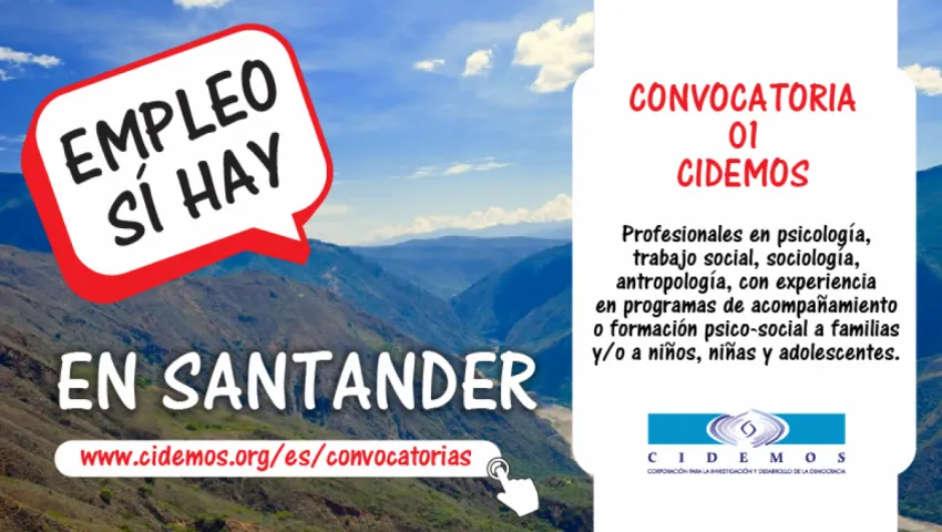 blog Convocatoria No. 01 Sede Santander | Vacantes para (21) profesionales sociales en diferentes municipios