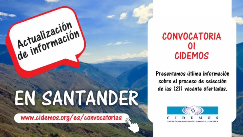 blog Actualización de información sobre Convocatoria No. 01 Sede Santander