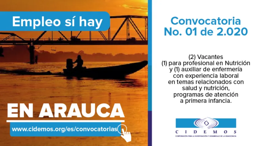 blog Convocatoria No. 01 Sede Arauca | (2) Vacantes para profesional en nutrición y auxiliar de enfermería