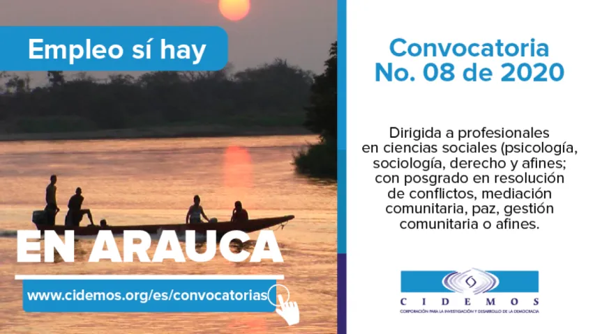 blog Convocatoria No. 08 Sede Arauca | Vacante para profesional en psicología, sociología, derecho y afines con postgrado en resolución de conflictos