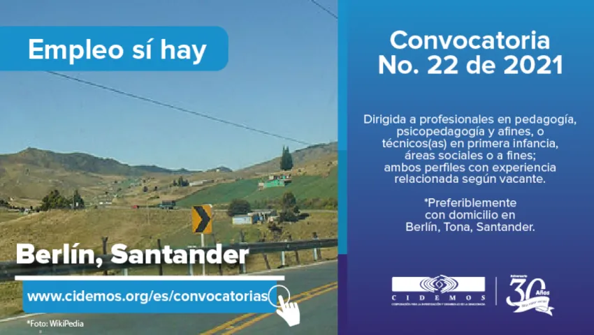 blog Convocatoria No. 22 de 2021 Sede Santander | Vacante (1) para profesional en pedagogía o afines o técnico(a) en primera infancia con experiencia relacionada