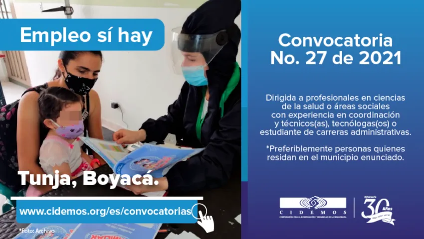 blog Convocatoria No. 27 de 2021 Sede Boyacá | Vacantes (2) para profesional en ciencias de la salud y/o áreas sociales y técnico(a), tecnólogo(a) de carreras administrativas