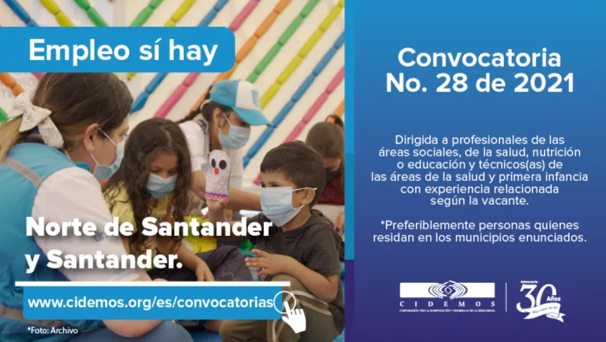 blog Convocatoria No. 28 de 2021 Norte de Santander | Vacantes (9 en total) dirigidas a profesionales de las áreas sociales, salud, nutrición o educación y técnicos(as) en primera infancia o de la