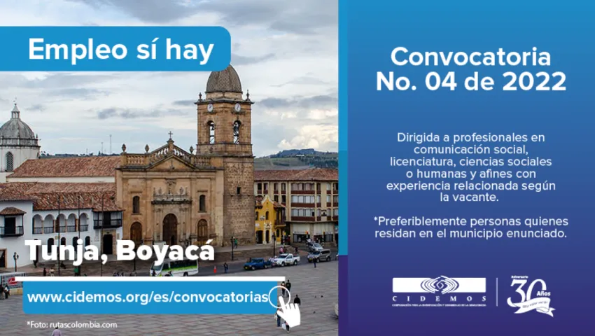 blog Convocatoria No. 04 de 2022 Sede Boyacá | Vacantes (3) dirigidas a profesionales en comunicación, licenciatura, ciencias sociales, humanas o de la salud con experiencia relacionada