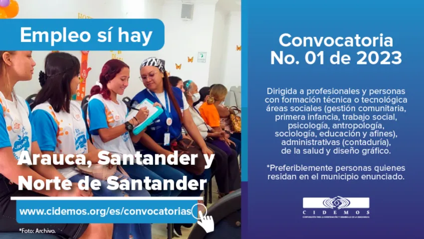 blog Convocatoria No. 01 de 2023 Nacional | Vacantes (10) dirigidas a profesionales y técnicos(as) áreas sociales (gestión comunitaria, primera infancia, trabajo social, psicología, educación y af