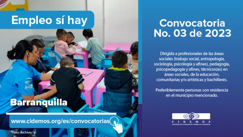 blog Convocatoria No. 03 de 2023 Caribe | Vacantes (4) dirigidas a profesionales de las áreas humanas y sociales (trabajo social, pedagogía, psicología, psicopedagogía, afines) técnicos(as) áreas