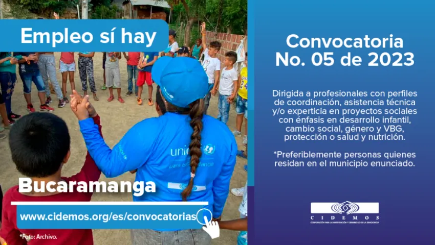 blog Convocatoria No. 05 de 2023 Sede Santander | Vacantes (5) dirigidas a profesionales con posgrado y experiencia en coordinación, asistencia técnica y monitoreo a proyectos sociales con distint