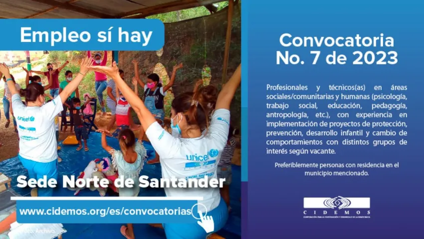 blog Convocatoria No. 07 de 2023 Sede Norte | Vacantes (10 en total) dirigidas a profesionales y técnicos(as) de las áreas sociales, humanas y afines con experiencia en primera infancia, desarroll