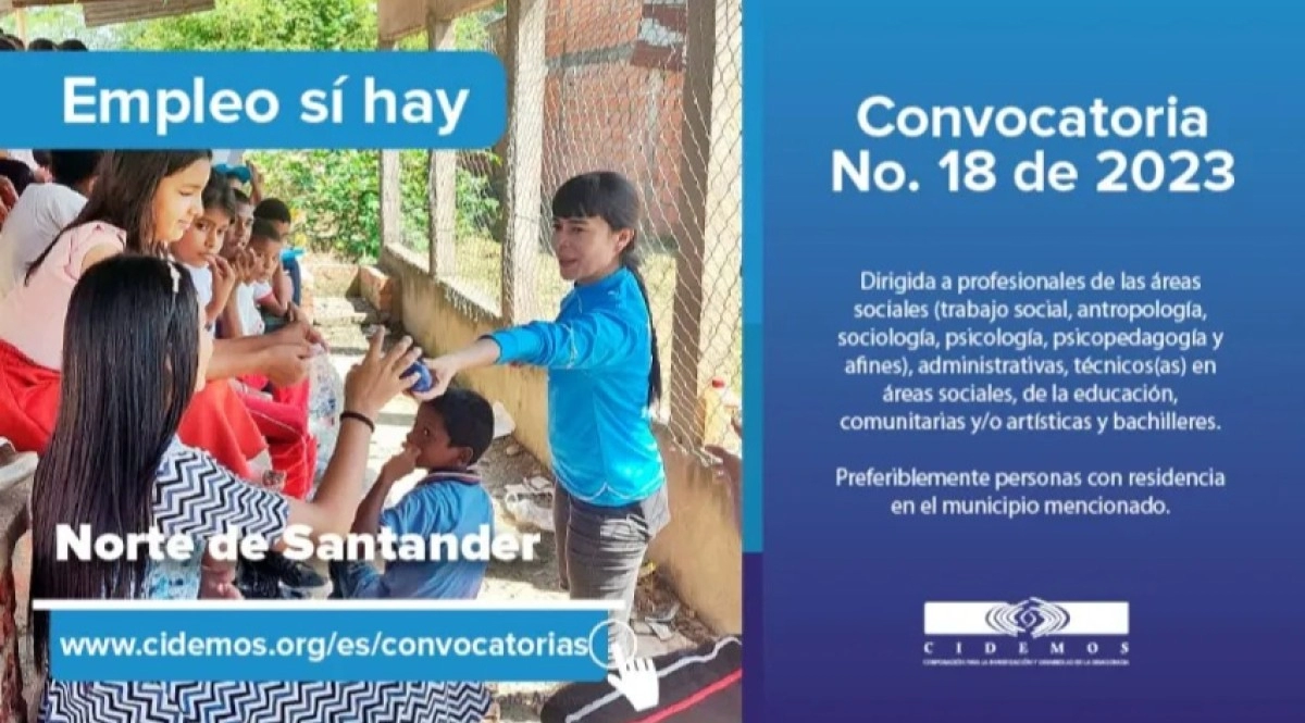 blog Convocatoria No. 18 de 2023 Sede Norte de Santander | Vacantes (13 en total) dirigidas a profesionales y técnicos(as) de áreas sociales/humanas (pedagogía, psicología, trabajo social, educaci